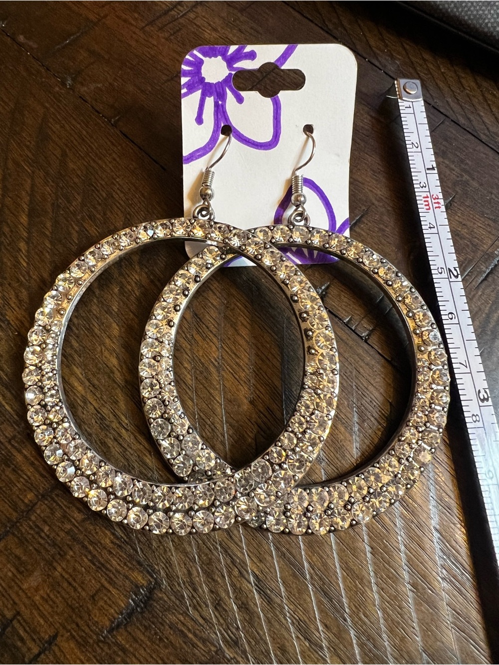 Crystal Hoop Earrings - Sparkling Silver-Tone
